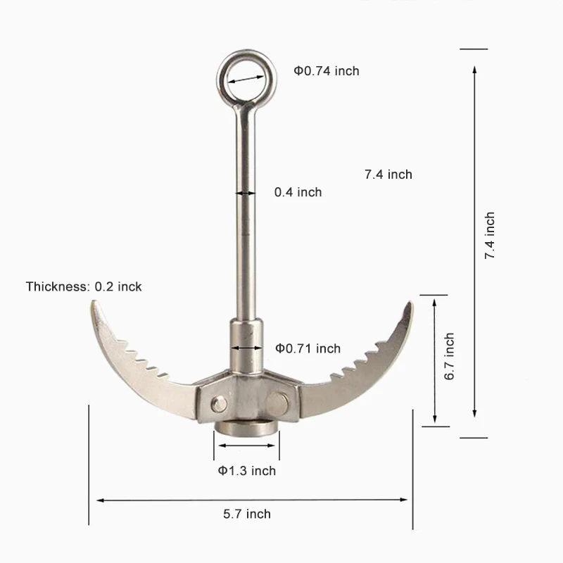 Крюк-карабин, складной, 3, 4, коготь, безопасность на открытом воздухе, скалолазание, летающий коготь, портативный, нержавеющая сталь, скалолазание, инструменты