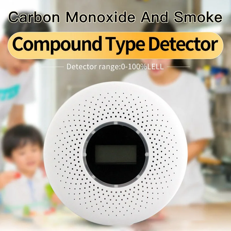 

2 in 1 Smoke Fire CO Gas Detector CO Detector Gas Leak Detector with Sound and Light Alarm Gas Analyzer CO Monitor Sensor