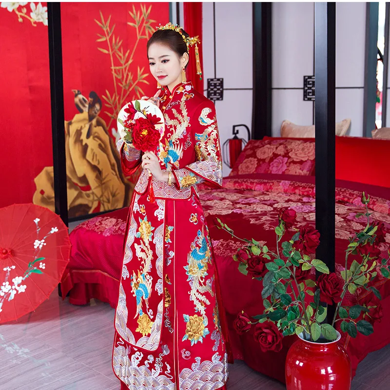Большие размеры 4XL 5XL 6XL 7XL традиционные женские китайские свадебные Qipao свободные