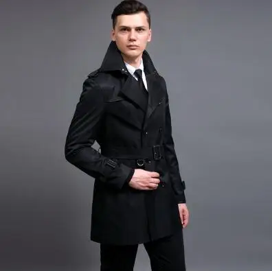 Fashion slim sexy short trench coat men overcoat long