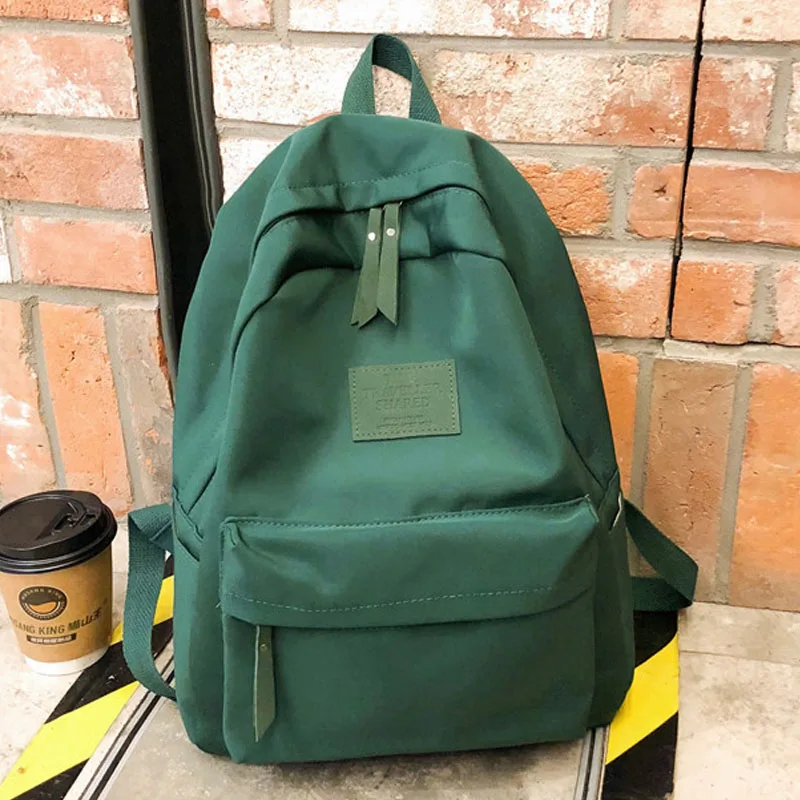Модный женский красивый наплечный рюкзак для девочек школьные сумки прочный нейлоновый походный рюкзак, Женский школьный рюкзак Mochila SAC - Цвет: Зеленый