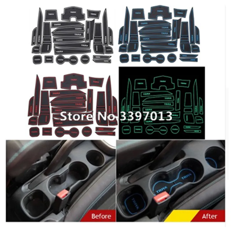 

Car Styling Non Slip Mats Cup Mat Latex Anti Slip Mat For Chevrolet Trax 2014 To 2016 Car Door Groove Mat 24pcs