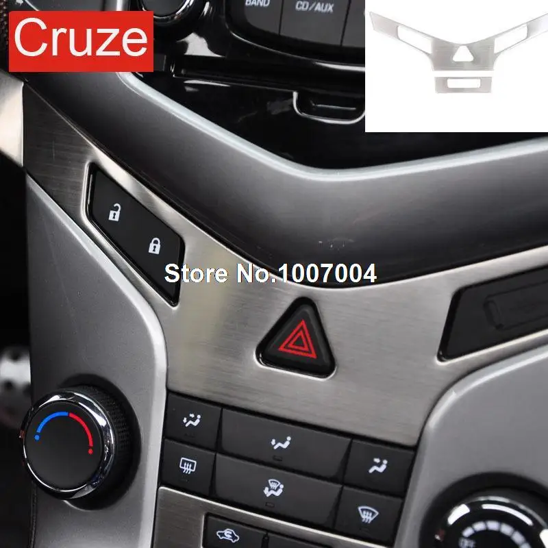 Car Stainless steel center console Y type panel and In-car air circulation button panel stickers fit for Cruze hatchback