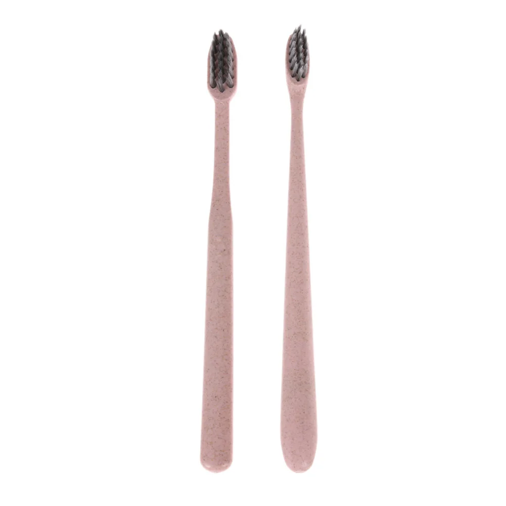

Wheat Straw Handle Soft Bamboo Charcoal Toothbrush Baby Kids Dental Care Portable Travel Tooth Cleaning Toothbrush FCI#