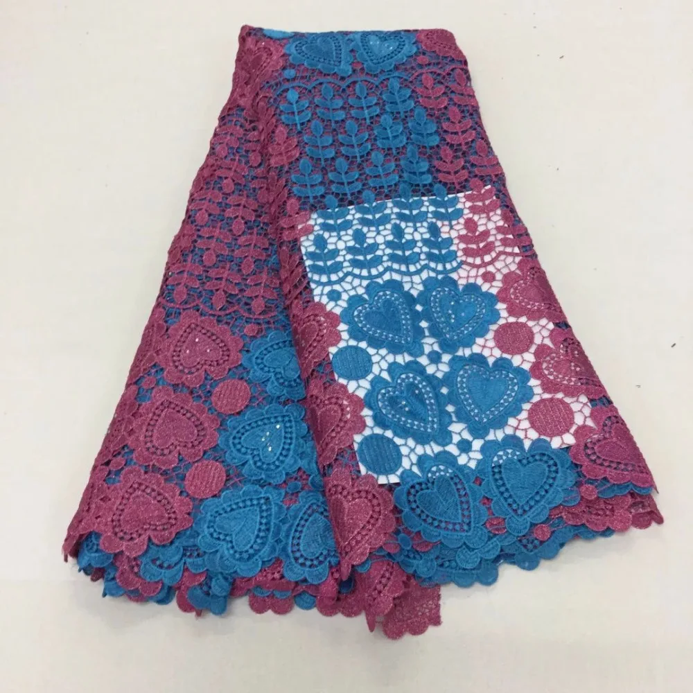 

African lace 2017 guipure lace fabric High quality African guipure cord lace fabric for Nigerian wedding dress zg02