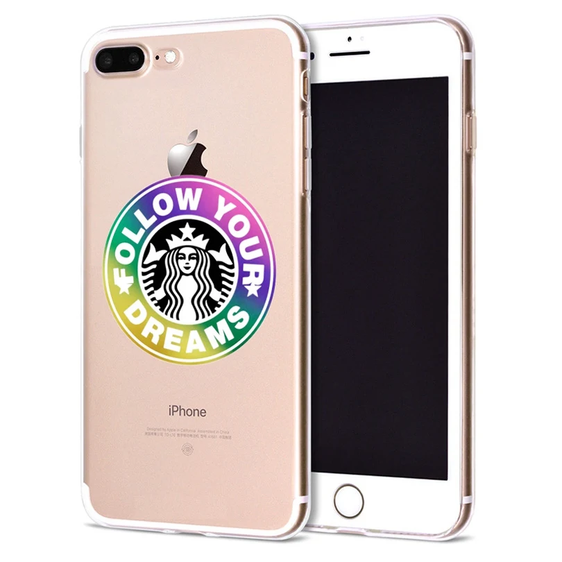 Funda For Apple iPhone 6 6S 7 Plus X 10 Cute Starbuck Soft TPU Cover for iPhone 7 Case Original Coque for iPhone 8 Case B302