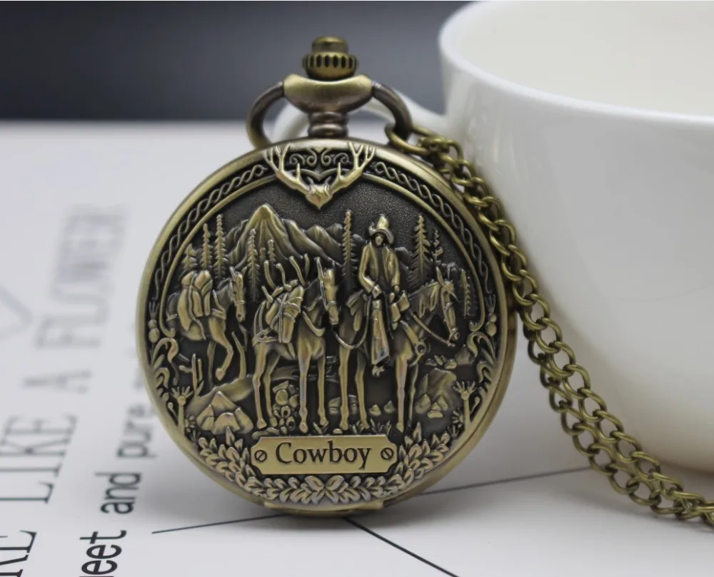 Napoleão a Cavalo Relógio de Bolso de Quartzo do Vintage dos Homens para Mulheres Relógio de Presente Cowboy Antique Steampunk Original Bronze Pingente Relógio Fob