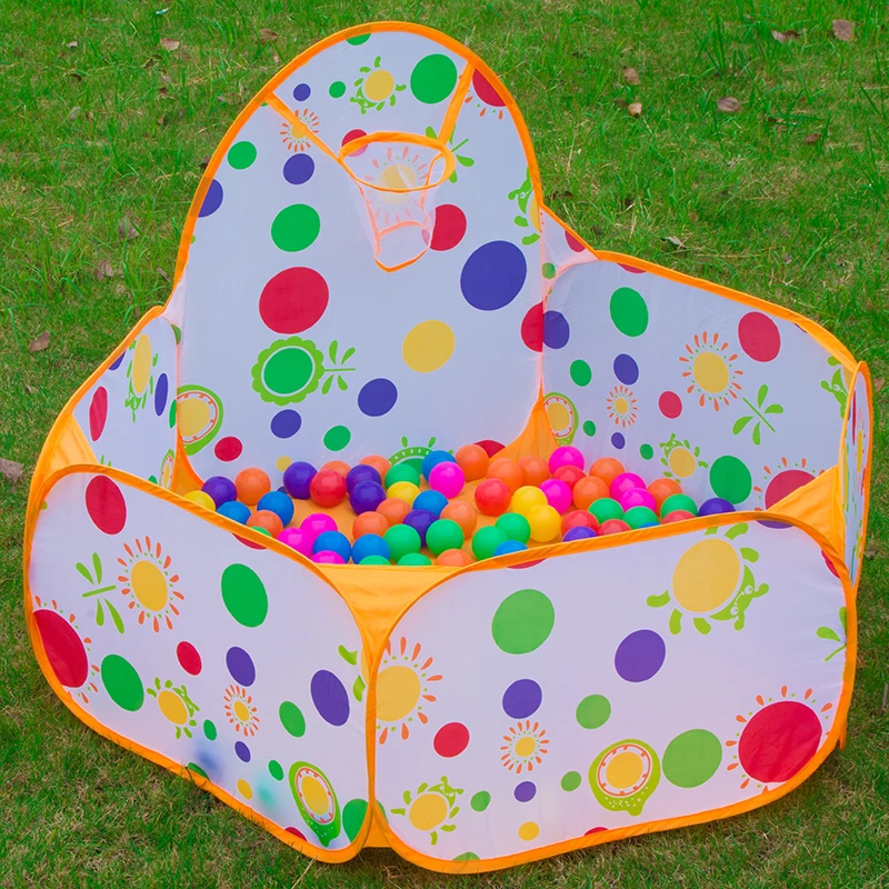 Polka Dot Toy Tents Kids Portable Ball Pool Playpen Shoot Basketball Ball Play Pool Folding