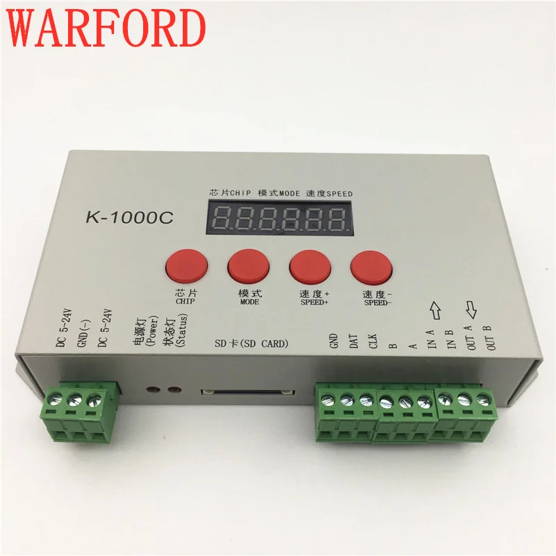 

K-1000C (T-1000S Updated) controller WS2812B,WS2811,APA102,SK6812,2801 LED 2048 Pixels Program Controller DC5-24V