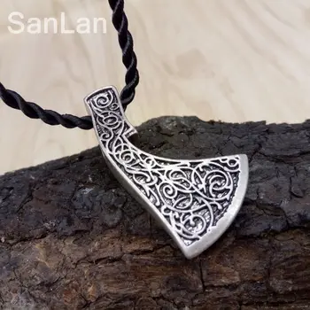 

SanLan Brand 20pcs huge slavic perun's axe pendant amulet necklace norse jewelry