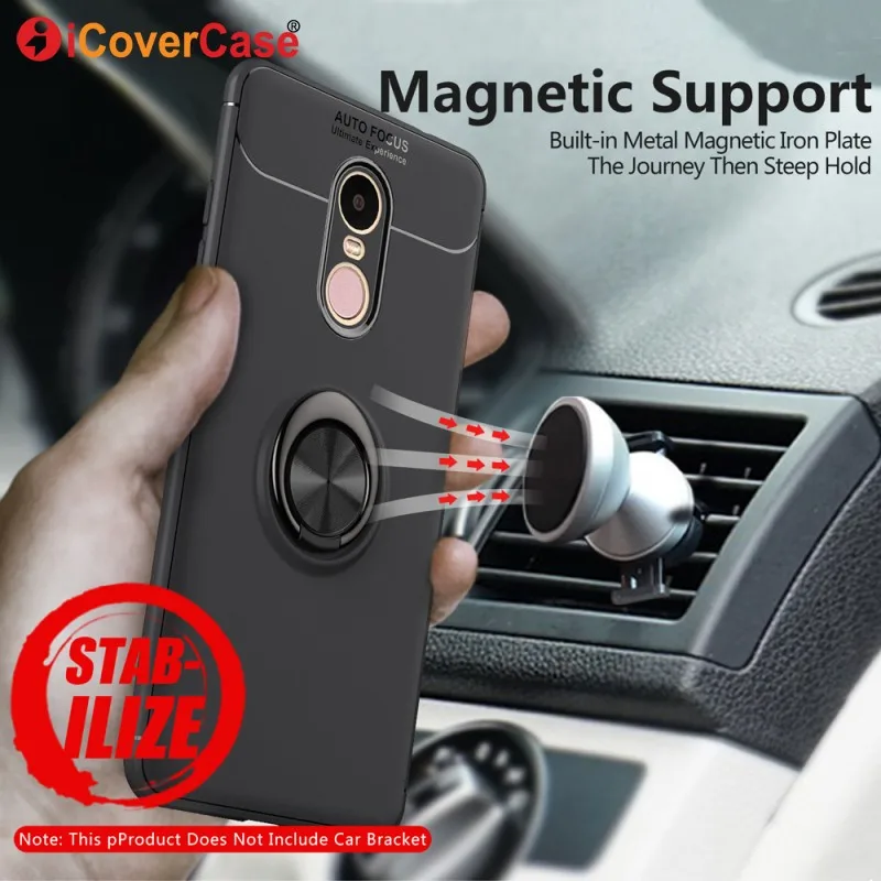 

For Xiaomi redmi note 4x Case Note 4 X Snapdragon 625 5.5'' Case Silicone Stand Cover with Finger Ring Magnetic Car Phone Holder