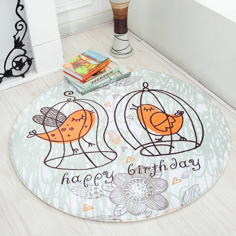 Cartoon Animal Round Area Rug for Kids Room Children Bedroom Fresh Style Non-Slip Living Room Carpet Computer Chair Floor Mat Cartoon Animal Round Area Rug for Kids Room Children Bedroom Fresh Style Non-Slip Living Room Carpet Computer Chair Floor Mat