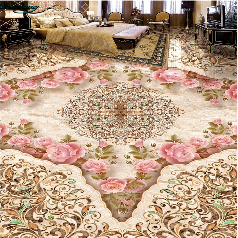 beibehang Large custom stone pattern parquet marble texture floor tile 3D floor tiles decorative painting