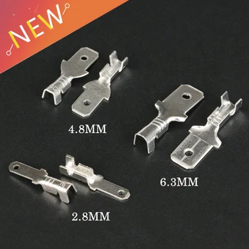 

100PCS 6.3mm 6.3 4.8mm 4.8 2.8mm 2.8 Crimp Terminal Male Female Spade Connector Crimping Cold press terminal