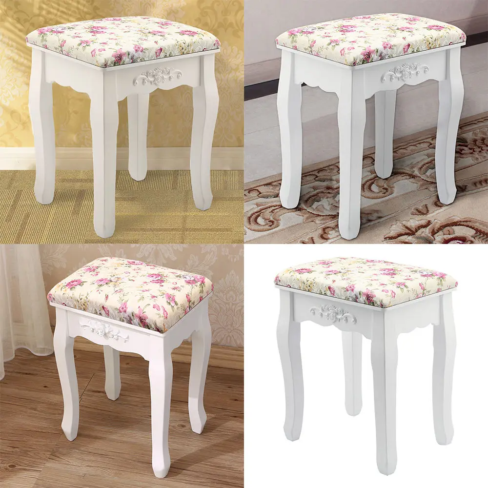 

Home Piano Chair Rest Makeup Seat Baroque Vintage Dressing Table Stool Rose