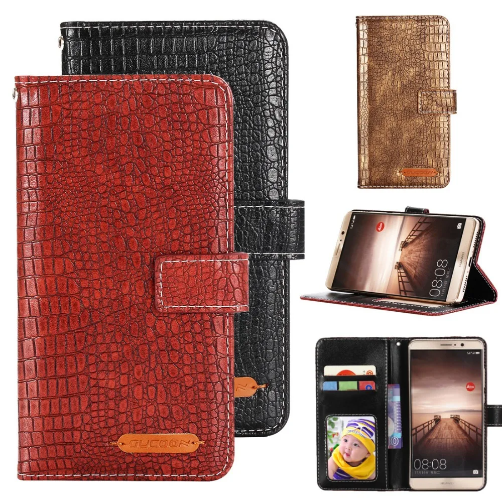 

GUCOON Fashion Crocodile Wallet for HTC Wildfire E X Case Luxury PU Leather Phone Cover Bag for HomTom P30 Pro Hand Purse