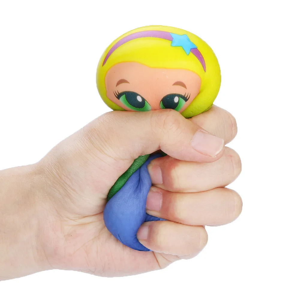 Новая каваи Русалочка мягкая игрушка-давилка Kawaii Русалка медленно поднимающийся крем ароматизированные игрушки для снятия стресса