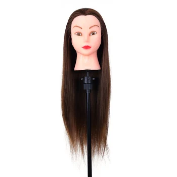 

24" Dummy Mannequin Training Head Hair Styling Long Hair Mannequin Head Hairdressing for Styling Practice Wig Head with Clamp