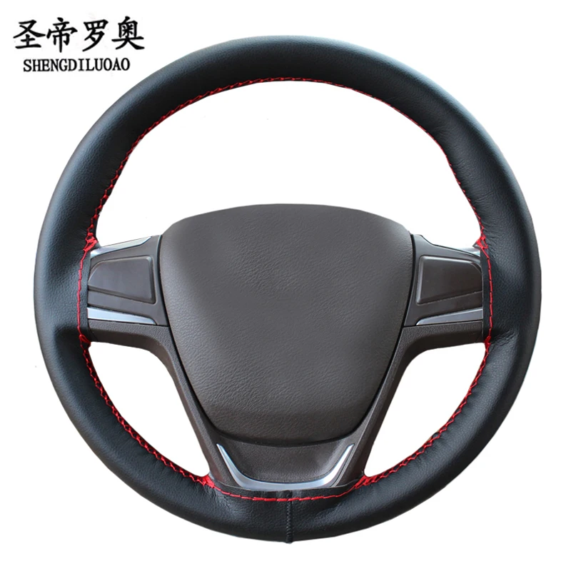 

Soft and comfortable great quality microfiber leather 38cm car steering wheel cover with plain texture