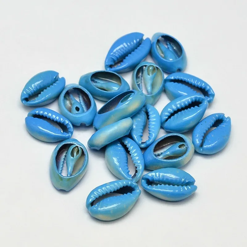 

10pcs Dyed Natural Cowrie Shell Oval Beads Undrilled Hole Spray Beads for DIY Jewelry Making 15~17x10~11x5~6mm