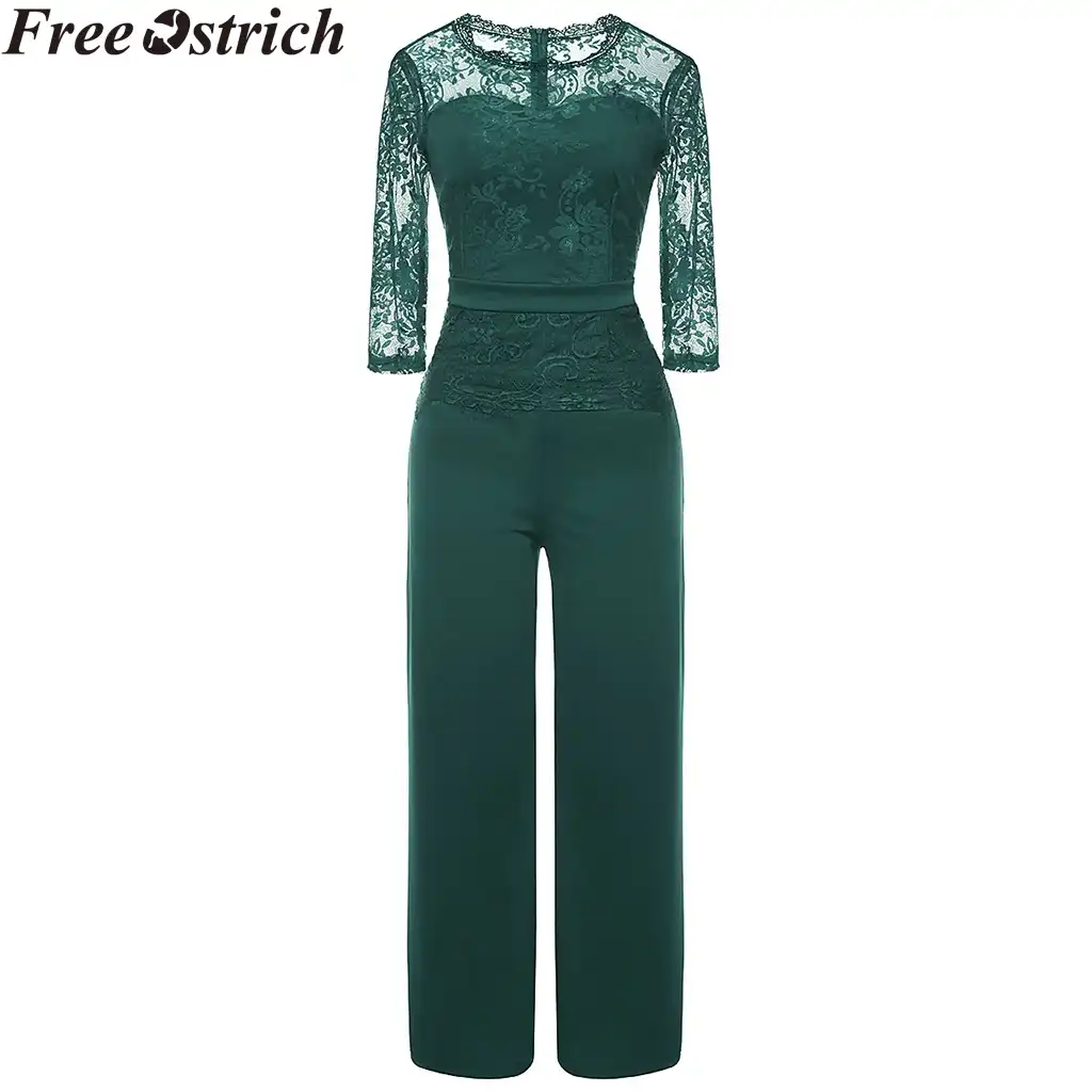 lace long sleeve jumpsuit