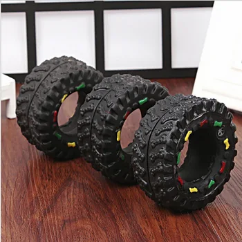 

1PC Rubber Dog's Toys Kitten Cat Playing Training Toys Pet Supplies Tyre Dog Toys Pet Chew Squeaky Toys For Dog Puppy