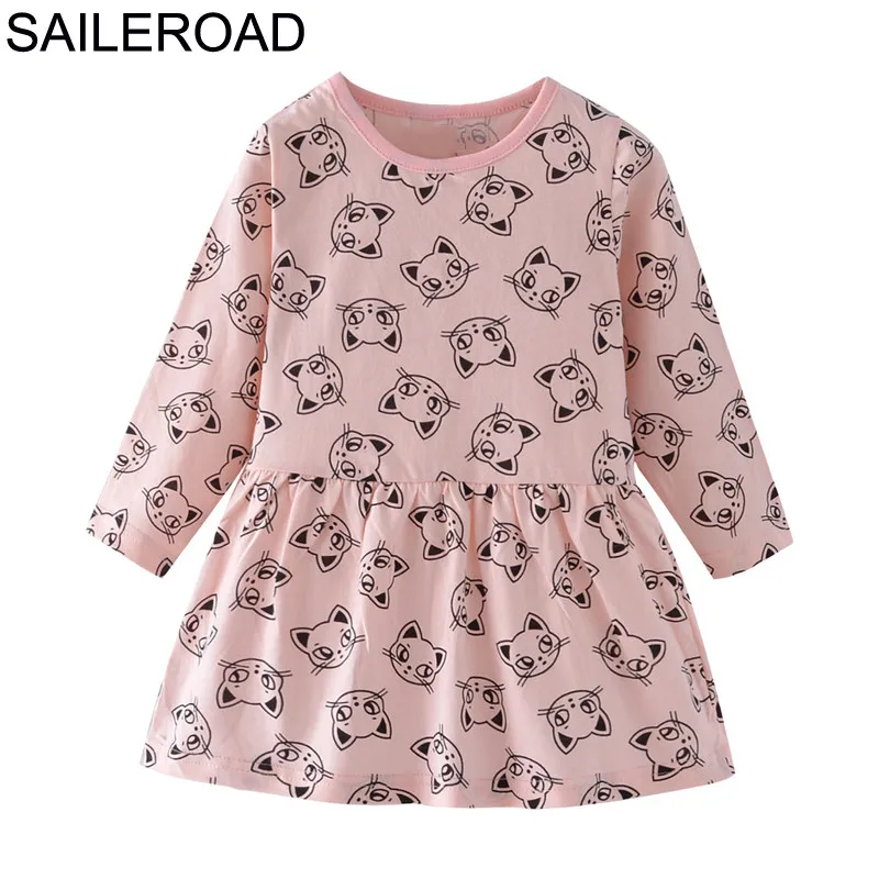 SAILEROAD Маленькие девочки с длинным рукавом платье Vestido Unicornio Infantil Осень детские платья для девочек Top Vestido Unicornio - Цвет: 5438 same picture