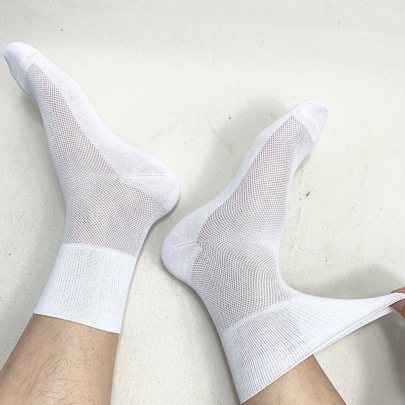 Fcare 10 шт. = 5 пар 39-43 мужские летние тонкие сетчатые носки хлопковые носки для диабета от гипертонии без связывания