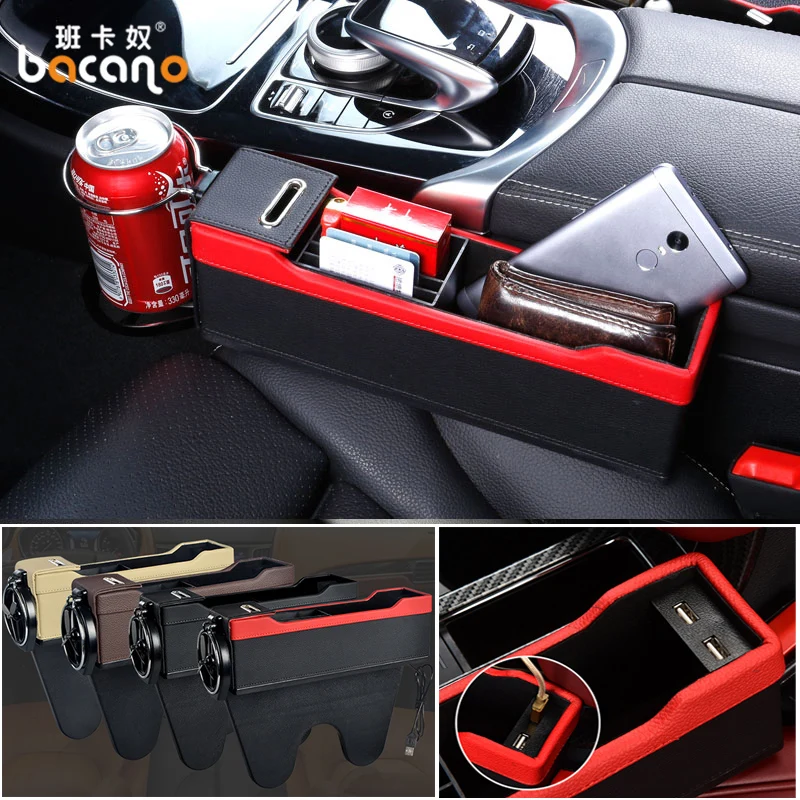 

Car Seat Crevice Storage Box Cup Drink Holder Organizer Auto Gap Pocket Stowing Tidying For Phone Pad Card Coin Case Accessories
