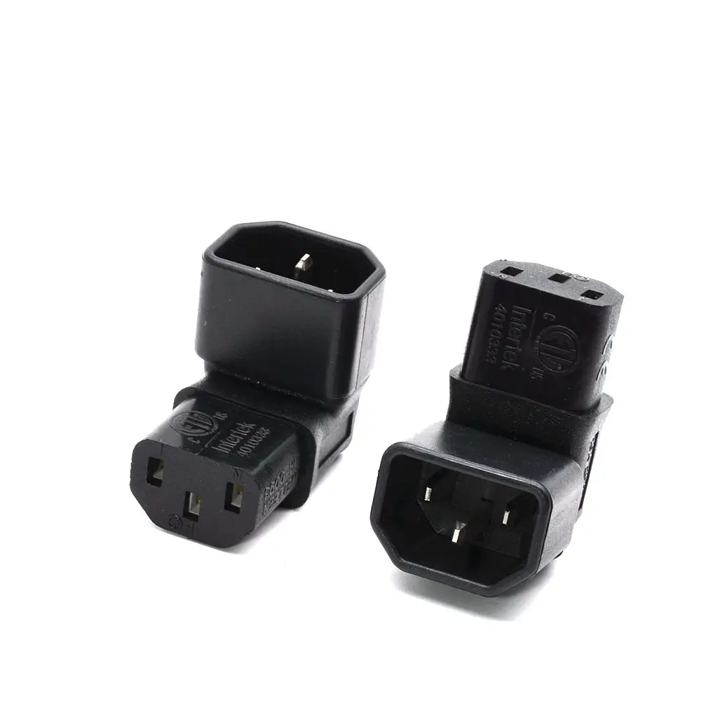 

IEC 320 C14 Male To C13 Female 3-Pin Down Angled AC Power Plug Converter Adapter
