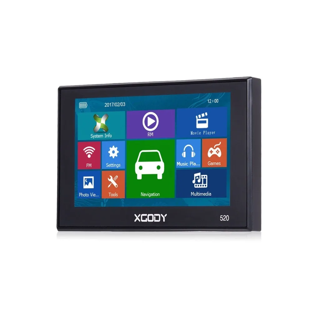 XGODY 520 5 дюймовый автомобильный GPS навигатор 256 Мб + 8 Гб Сенсорный экран FM SAT NAV