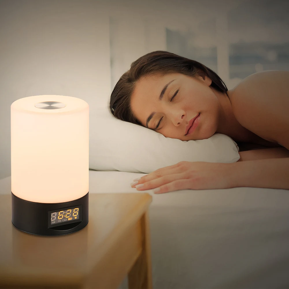 

2018 Premium Popular Utorch Wake Up Light Touch Sensitive Clock LED RGB Bedside Lamp For Family Friend Gift