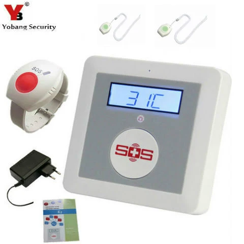 

YobangSecurity Wireless GSM SMS Senior Telecare Home Security Alarm System SOS Call With Wrist Neck Emergency Panic Button