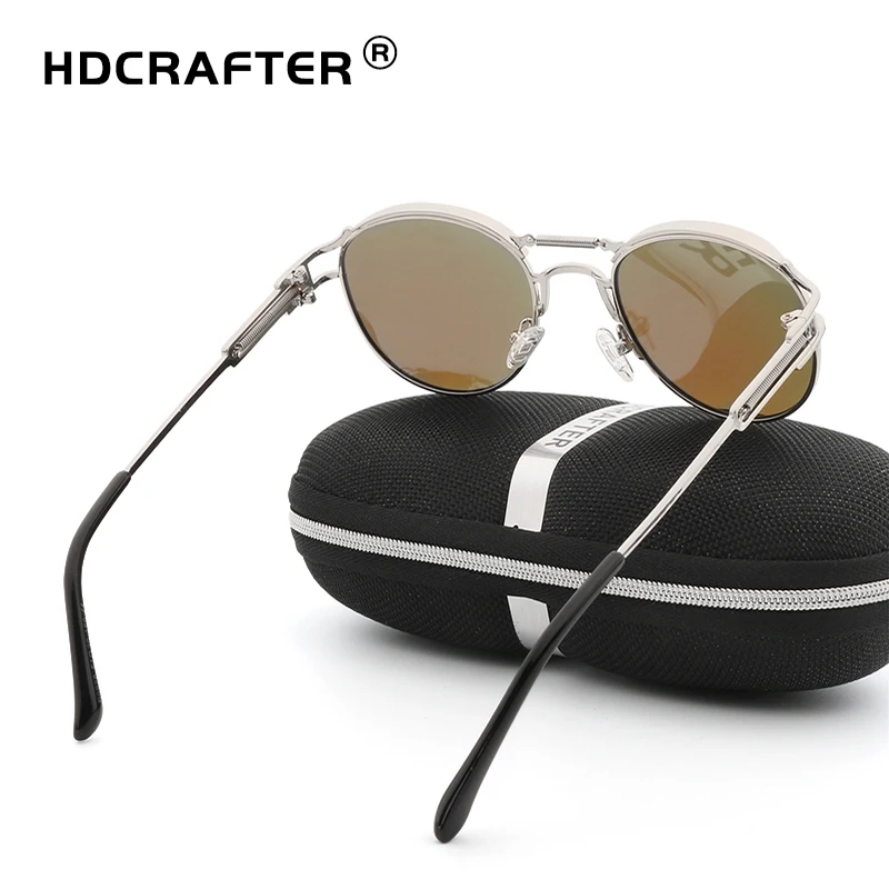 HDCRAFTER, поляризационные солнцезащитные очки, женские, фирменный дизайн, стимпанк, солнцезащитные очки, Ретро стиль, овальные очки