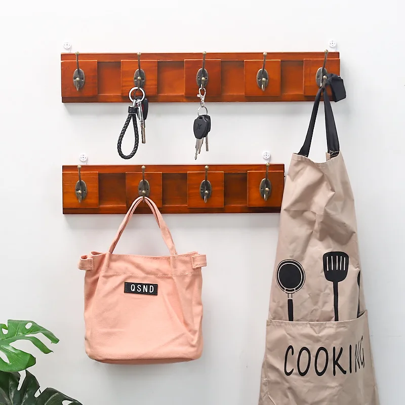 

Baffect Retro Wood Wall Adjustable Hooks Home Storage Organization Hooks Rails Bedroom Door Hanging Rack Holder Hooks For Cloth