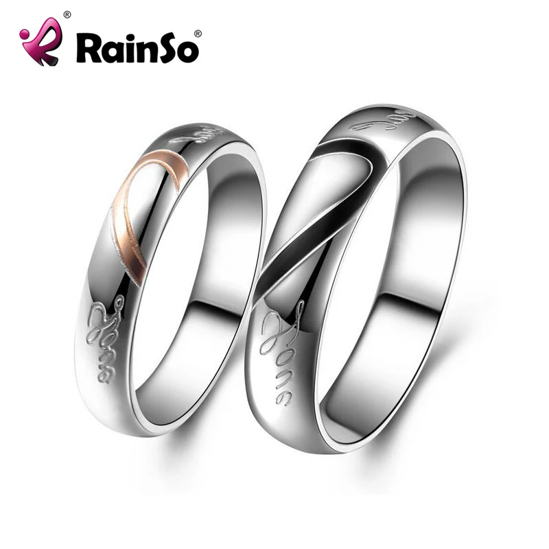 

Rainso 5mm Couple Silver Wedding Bands Rings Stainless Steel Jewelry Engagement Ring For Men Women JEW01535 Rings