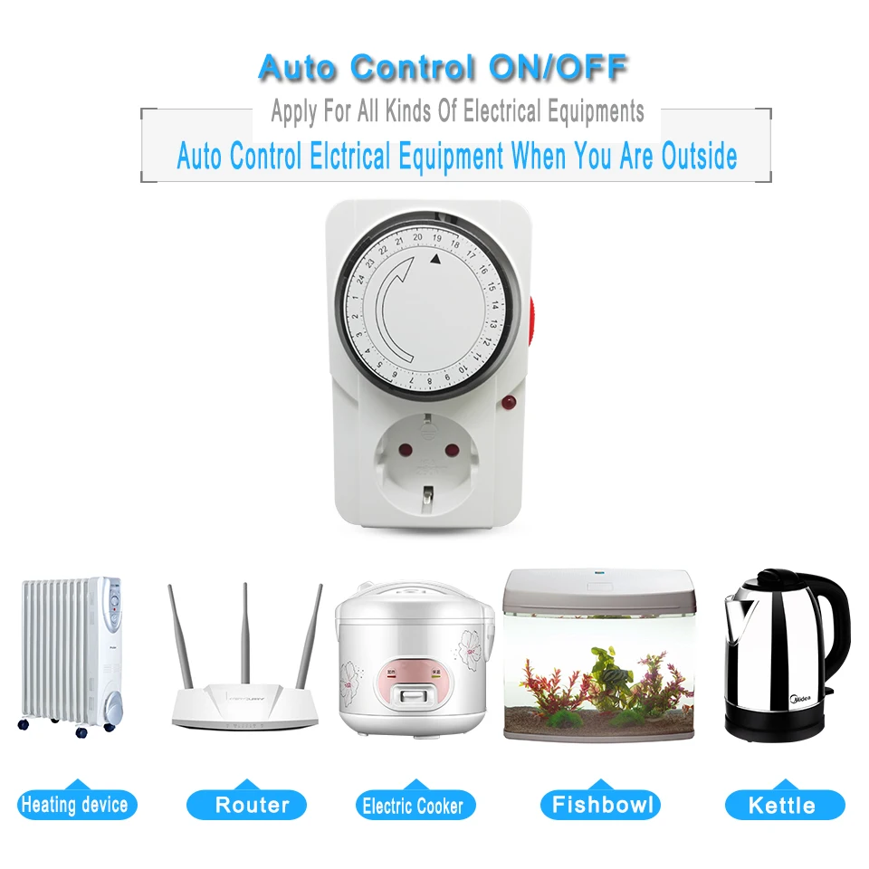 Розетка электрическая программируемая 24 часа 16 А 230 В|timer socket|plug outletpower plug |