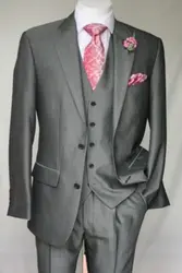 Серый 2018 Для мужчин свадебные Жених женихов Для мужчин смокинги Бизнес костюмы (куртка + Штаны + жилет) C168