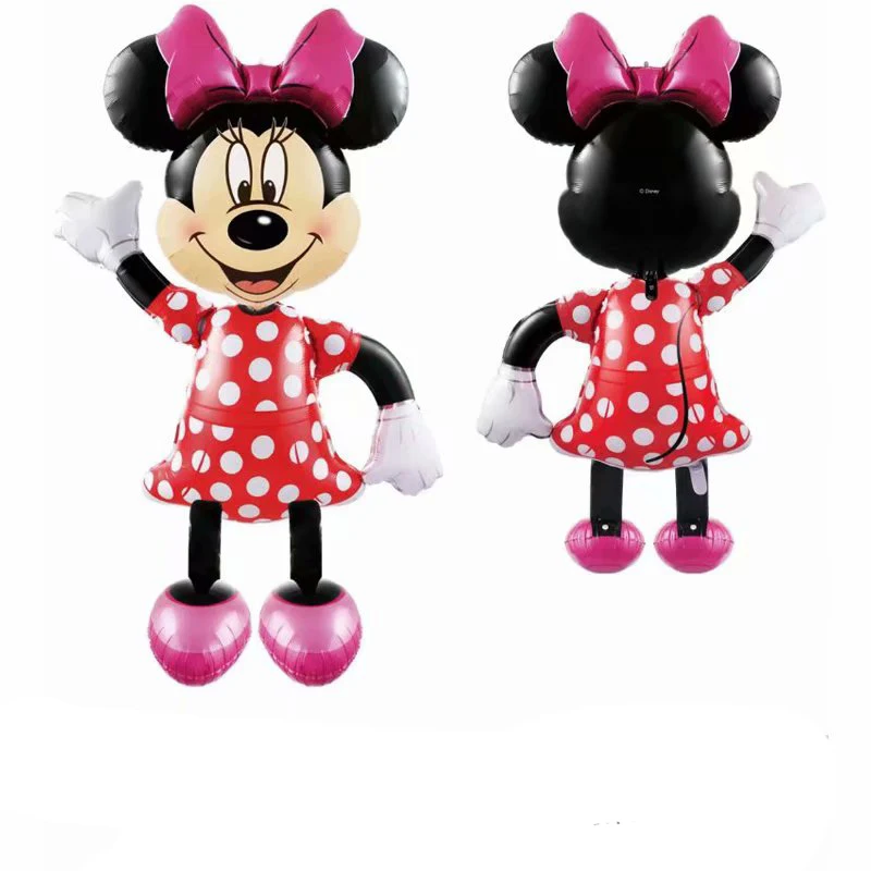  175cm large 3D Mickey Minnie Mouse foil Balloon Birthday Party red Pink Blue Standing decorations C