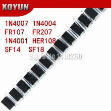 100 шт. SMA выпрямительный диод 1N4001 M1 1N4004 M4 1N4007 M7 FR107 RS1M FR207 RS2M HER108 US1M SF18 ES1J SF14 ES1D DO-214AC