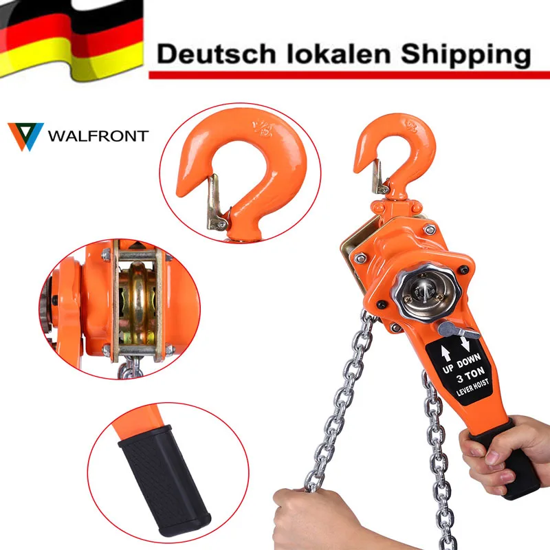 3000kg Chain Block Hoist Ratchet Lever Pulley Lifting Pulley Hoists
