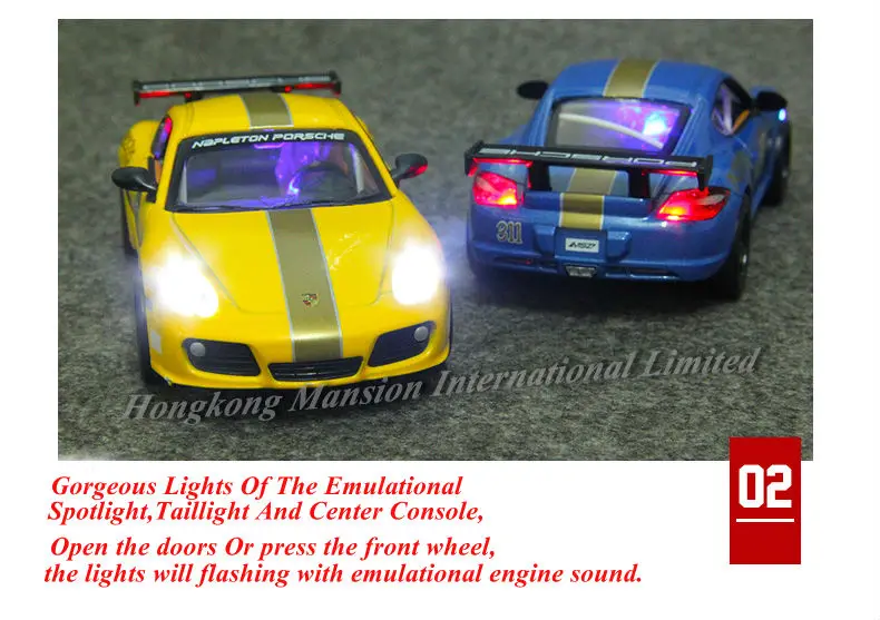 132 Diecast Car Model For ThePorsche Cayman Race (9)