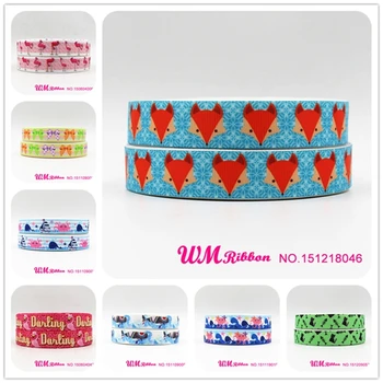

Q&N ribbon 7/8inch 22mm fox webbing printed grosgrain ribbon 50yards/roll for headband hair tie free shipping