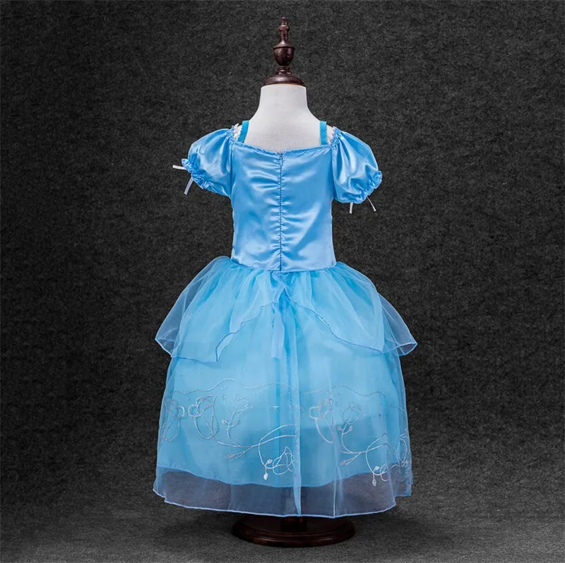 Летнее Детское платье Золушки для девочек Рапунцель и Авроры Pirncess платье 2018 детская Костюмы платье для вечеринок для девочек одежда