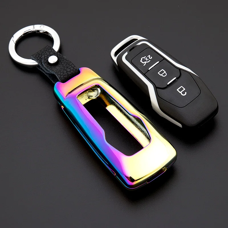 

Zinc Alloy Leather Car Key Cover Case Shell Bag For Ford Focus Mondeo Edge Fiesta Kuga Escort Ecosport Fusion LINCOLN Explorer