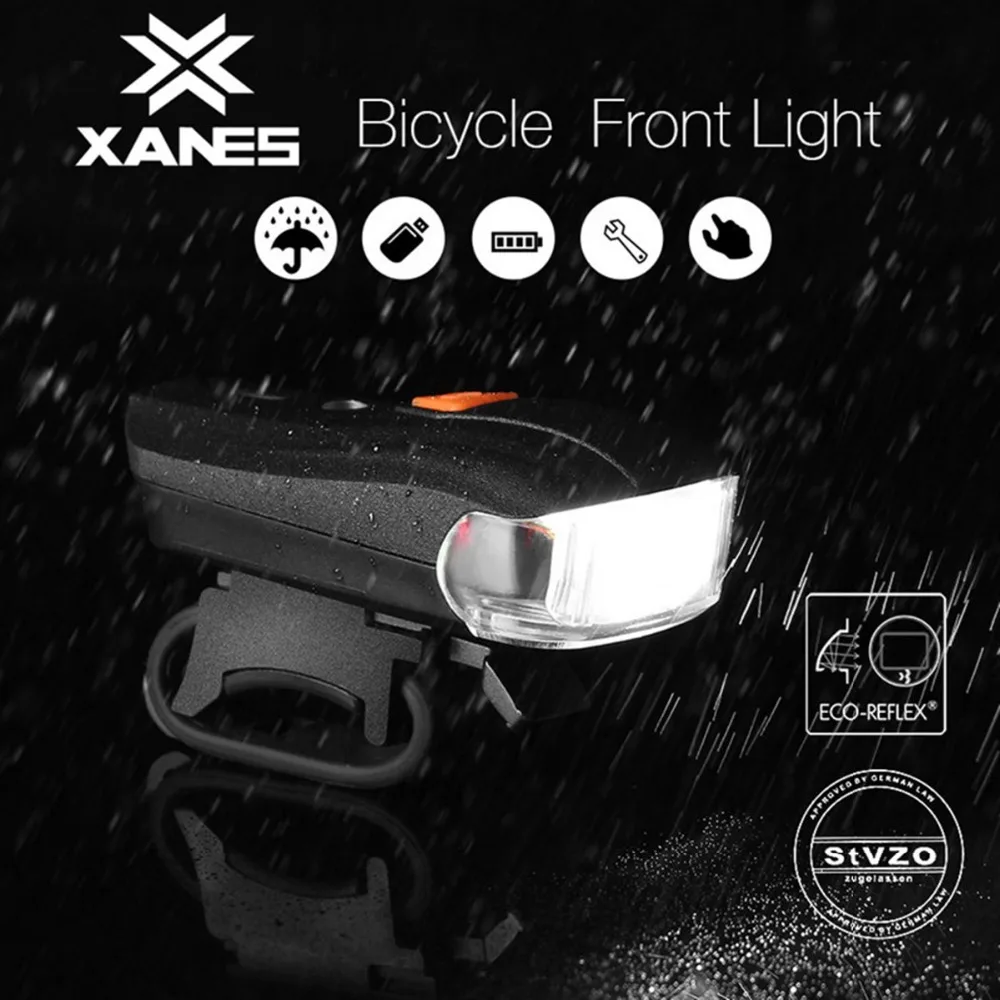 

OUTERDO XANES 5 Modes USB Charging Bicycle German Standard Smart Sensor Warning Light SGODDE Waterproof Bike Front Headlight