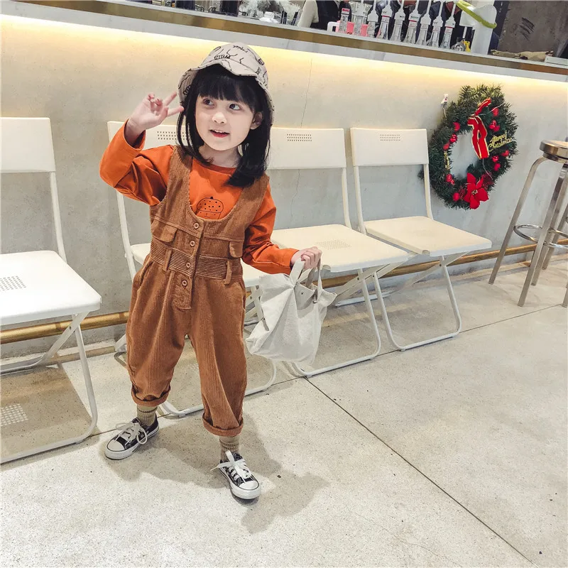 Hot selling autumn kids child 2018 clothes children overall pants for boys trousers girls corduroy pants jumpsuit for girls kids (16)