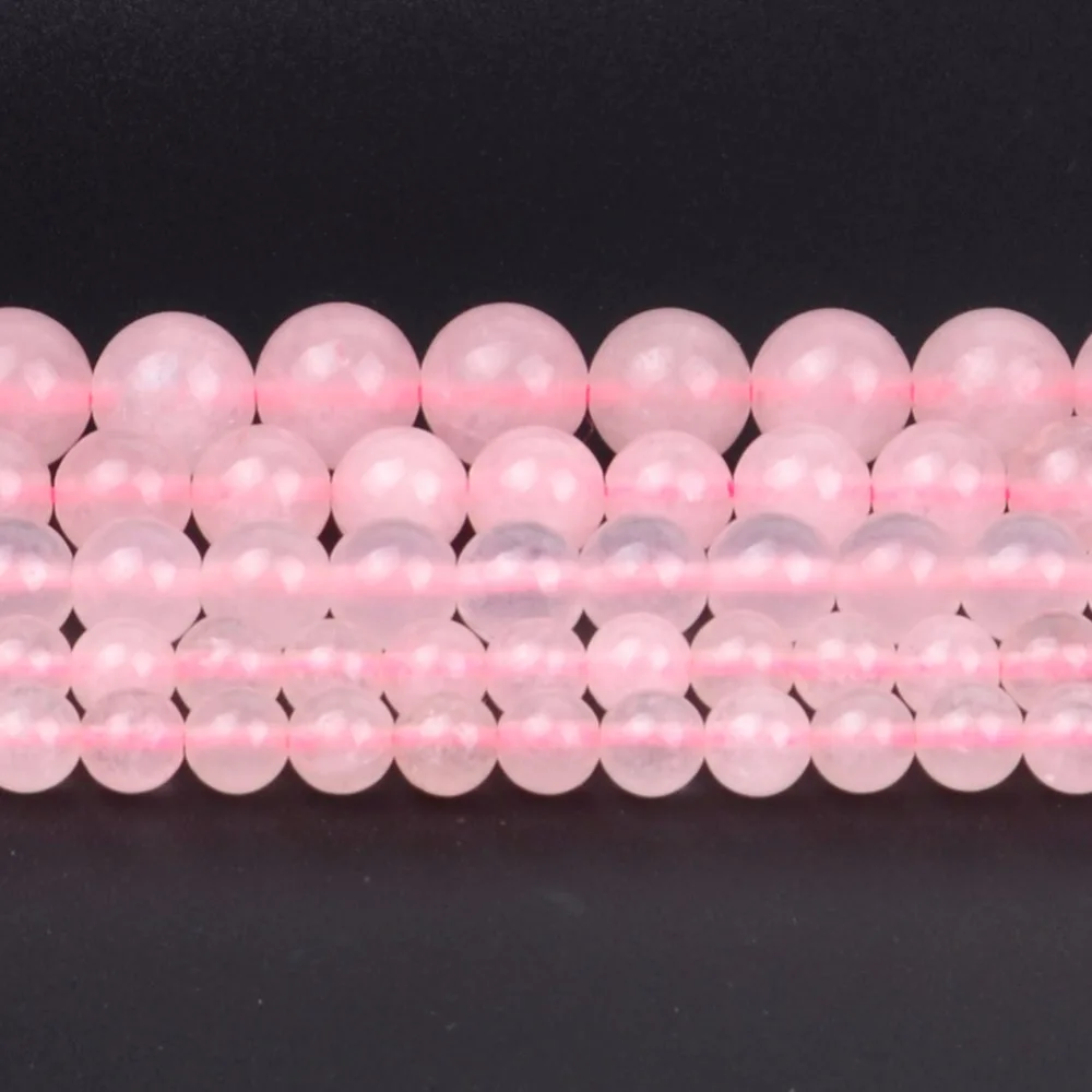 Натуральный розовый кварцевый кристалл кристаллы Круглые Бусины Diy ювелирные изделия 4 6 8 10 12 мм драгоценный камень бусины для изготовления ювелирных изделий браслет аксессуары