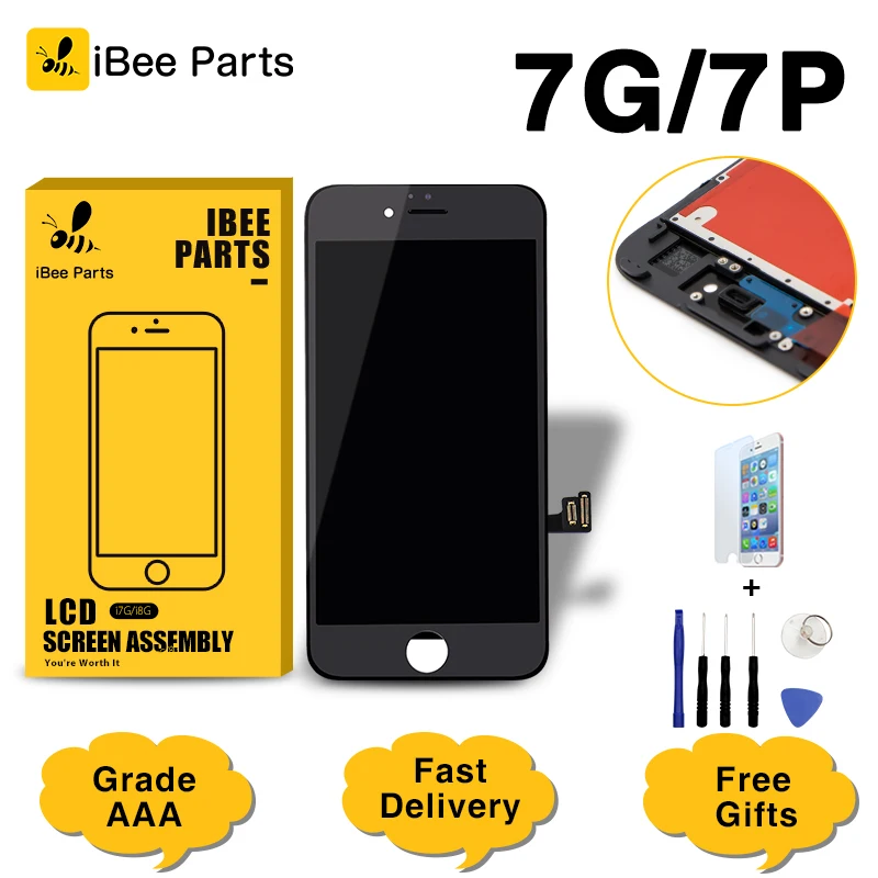 Ibeeparts 1 шт. Топ lcd для iPhone 7 7 Plus lcd для iPhone 8 8 Plus дисплей 3D кодирующий преобразователь сенсорного экрана в сборе