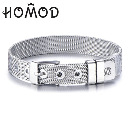 Silver Color Розовое золото, 10 мм, браслет из нержавеющей стали, набор, Европейский, женский, очаровательный, брендовый, браслет, браслет для женщин, ювелирные изделия, подарки - Окраска металла: Silver Color